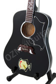 Miniature Acoustic Guitar ELVIS PRESLEY Dove Ebony Custom Black