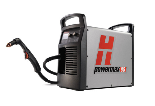 The Powermax85 combines the latest technological innovations and seven Duramax™ series torch options with 85 amps of cutting power to make it the premier 1" air plasma system for handheld or mechanized cutting and gouging.