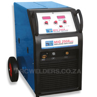 The Tradeweld MIG 250A is manufactured to the highest standards using cutting edge MOSFET Technology. Features  2 wheel wire feed system, with stepless voltage control from 30-250amps. Ideal for  fabrication work and can be used to weld aluminium with optional spool gun.