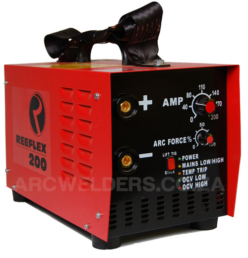 The Reeflex 200amp features 100% duty cycle at 200amps, the unit is built with high quality European components and Siemens IGBT's. Features arc force adjustment and Lift TIG. A very popular machine in the mining and industrial sector.
