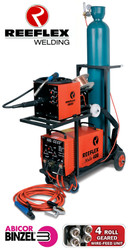 The Reeflex 300 amp multi-process welder is manufactured in South Africa, comes with a two year warranty. It is the mines industry standard welding machine and boasts a 100% DUTY CYCLE at 300 amps! This machine can be used for both maintenance and production applications. Adjustable ARC FORCE for CC, and adjustable INDUCTANCE for CV enables each process to be fined tuned to obtain optimum results. Built with Siemens IGBT’s and European parts.