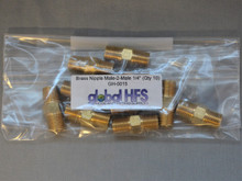 Brass Nipple Male-to-Male 1/4" (Qty 10)