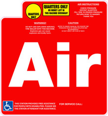 Air Machine Sticker ADA RED  - TPI Compatible (Qty 5)