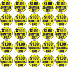 Denomination Sticker - $1.00 (25 stickers per page)