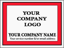 CUSTOM DECAL WITH YOUR COMPANY INFORMATION FOR SERVICE AND CONTACT
Other primary background &/or Font colors may be available upon request.
Customization will require 2 additional business days for processing. 