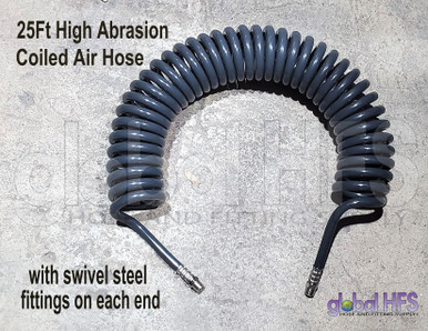 heavy duty coiled hose for air water machines