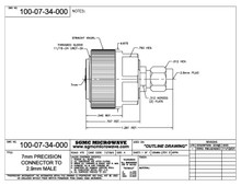 100-07-34-000:  7mm PRECISION CONNECTOR TO 2.92mm MALE (BETWEEN-SERIES ADAPTER)