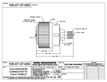 100-07-37-000:  7mm PRECISION CONNECTOR TO 3.5mm FEMALE (BETWEEN-SERIES ADAPTER)