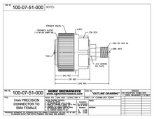 100-07-51-000:  7mm PRECISION CONNECTOR TO SMA FEMALE (BETWEEN-SERIES ADAPTER)