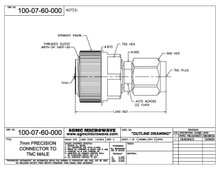 100-07-60-000:  7mm PRECISION CONNECTOR TO TNC MALE (BETWEEN-SERIES ADAPTER)