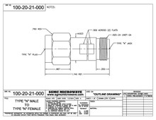 100-20-21-000:  N MALE TO N FEMALE (IN-SERIES ADAPTER)