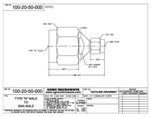 100-20-50-000:  N MALE TO SMA MALE (BETWEEN-SERIES ADAPTER)