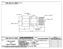 100-30-31-000:  1.85mm MALE TO 1.85mm FEMALE (IN-SERIES ADAPTER)