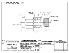100-30-33-000:  1.85mm MALE TO 2.4mm FEMALE (BETWEEN-SERIES ADAPTER)
