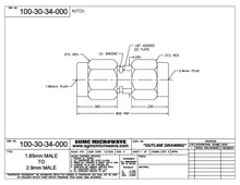 100-30-34-000:  1.85mm MALE TO 2.92mm MALE (BETWEEN-SERIES ADAPTER)