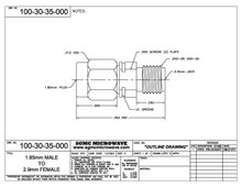 100-30-35-000:  1.85mm MALE TO 2.92mm FEMALE (BETWEEN-SERIES ADAPTER)