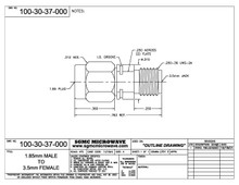 100-30-37-000:  1.85mm MALE TO 3.5mm FEMALE (BETWEEN-SERIES ADAPTER)