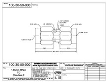 100-30-50-000:  1.85mm MALE TO SMA MALE (BETWEEN-SERIES ADAPTER)
