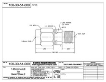 100-30-51-000:  1.85mm MALE TO SMA FEMALE (BETWEEN-SERIES ADAPTER)