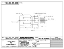 100-30-53-000:  1.85mm MALE TO SSMA FEMALE (BETWEEN-SERIES ADAPTER)