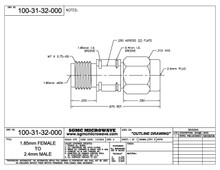 100-31-32-000:  1.85mm FEMALE TO 2.4mm MALE (BETWEEN-SERIES ADAPTER)