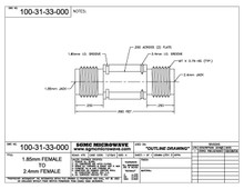 100-31-33-000:  1.85mm FEMALE TO 2.4mm FEMALE (BETWEEN-SERIES ADAPTER)