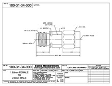 100-31-34-000:  1.85mm FEMALE TO 2.92mm MALE (BETWEEN-SERIES ADAPTER)
