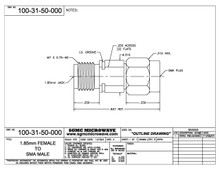 100-31-50-000:  1.85mm FEMALE TO SMA MALE (BETWEEN-SERIES ADAPTER)