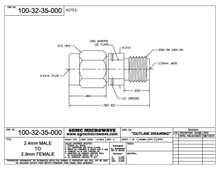100-32-35-000:  2.4mm MALE TO 2.9mm FEMALE (BETWEEN-SERIES ADAPTER)