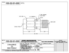 100-32-51-000:  2.4mm MALE TO SMA FEMALE (BETWEEN-SERIES ADAPTER)
