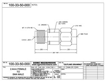 100-33-50-000:  2.4mm FEMALE TO SMA MALE (BETWEEN-SERIES ADAPTER)