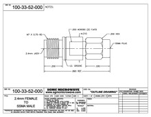 100-33-52-000:  2.4mm FEMALE TO SSMA MALE (BETWEEN-SERIES ADAPTER)