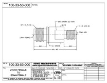 100-33-53-000:  2.4mm FEMALE TO SSMA FEMALE (BETWEEN-SERIES ADAPTER)