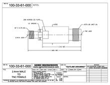 100-33-61-000:  2.4mm FEMALE TO TNC FEMALE (BETWEEN-SERIES ADAPTER)