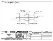 100-34-36-000:  2.92mm MALE TO 3.5mm MALE (BETWEEN-SERIES ADAPTER)