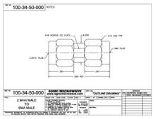100-34-50-000:  2.92mm MALE TO SMA MALE (BETWEEN-SERIES ADAPTER)