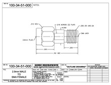 100-34-51-000:  2.92mm MALE TO SMA FEMALE (BETWEEN-SERIES ADAPTER)