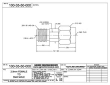 100-35-50-000:  2.92mm FEMALE TO SMA MALE (BETWEEN-SERIES ADAPTER)