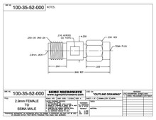 100-35-52-000:  2.92mm FEMALE TO SSMA MALE (BETWEEN-SERIES ADAPTER)