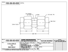 100-36-50-000:  3.5mm MALE TO SMA MALE (BETWEEN-SERIES ADAPTER)
