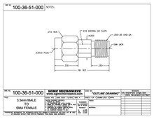 100-36-51-000:  3.5mm MALE TO SMA FEMALE (BETWEEN-SERIES ADAPTER)