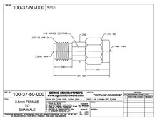100-37-50-000:  3.5mm FEMALE TO SMA MALE (BETWEEN-SERIES ADAPTER)