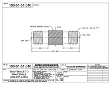100-51-51-010:  SMA FEMALE TO SMA FEMALE (GOLD PLATED) (IN-SERIES ADAPTER)