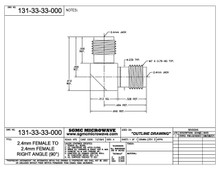 131-33-33-000:  2.4mm FEMALE TO 2.4mm FEMALE, INTERNALLY SWEPT RIGHT ANGLE (IN-SERIES ADAPTER)