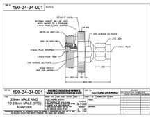 190-34-34-001:  2.92mm MALE NMD TO 2.92mm MALE (IN-SERIES ADAPTER)