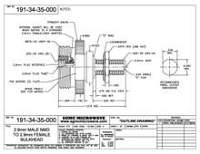 191-34-35-000:  2.92mm MALE NMD TO 2.92mm FEMALE BULKHEAD (IN-SERIES ADAPTER)