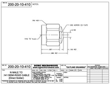 200-20-10-410:  N MALE TO .141 SEMI-RIGID CABLE (DIRECT SOLDER)
