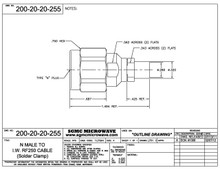 200-20-20-255:  N MALE TO IW RF250 CABLE (SOLDER CLAMP)