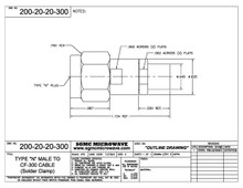 200-20-20-300:  N MALE TO CF-300 CABLE (SOLDER CLAMP)