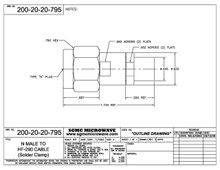200-20-20-795:  N MALE TO HF290 CABLE (SOLDER CLAMP)